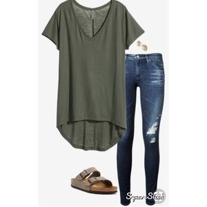 H&M | High low olive green tunic